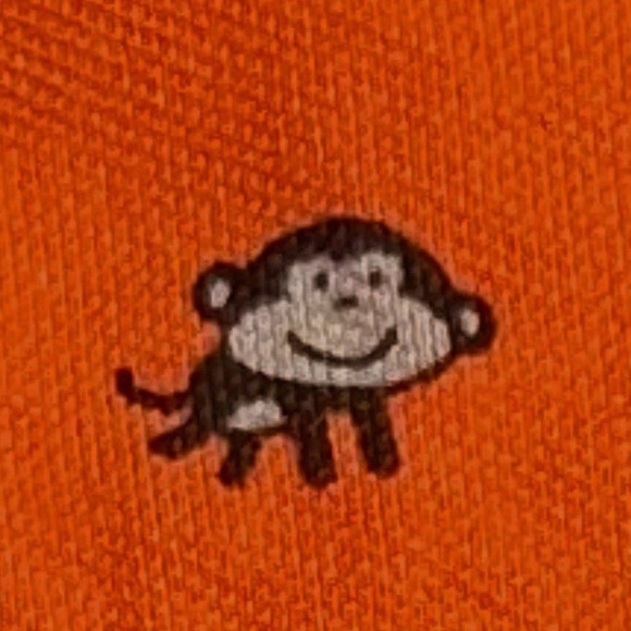 🍭carters baby boy 12 months Monkey Print Orange All In One Polo C2-001 - Picture 3 of 5